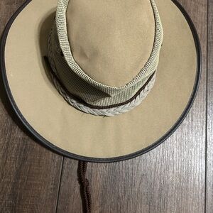 Barmah Australia 1057 Canvas Drover Hat - Mesh Airflow Vented - Beige - Medium